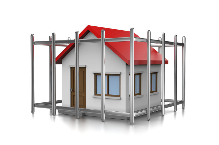 59993108 - house in a cage 3d illustration on white background